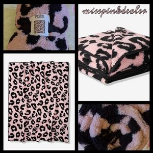 VS PINK Double Sided Sherpa Blanket 50in by 60in